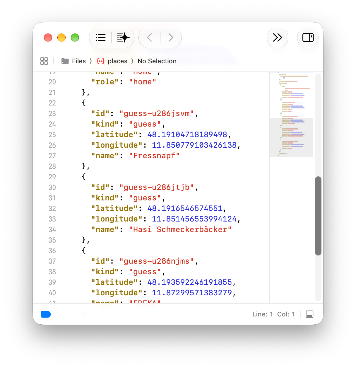 JSON formatted data, easy to port